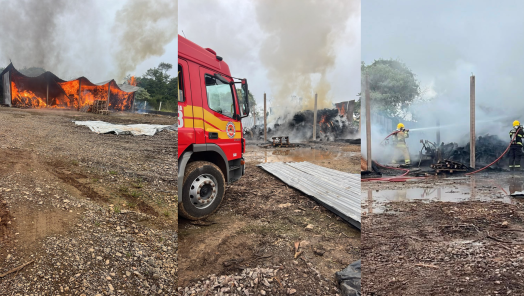 Incêndio destrói galpão no interior de Xavantina