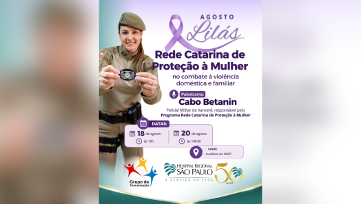 HRSP promove palestra sobre violência contra a mulher durante o Agosto Lilás