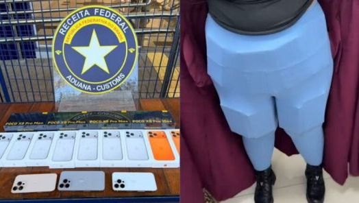 VÍDEO: mulher é flagrada transportando celulares contrabandeados escondidos embaixo da roupa
