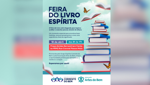 Feira do Livro Espírita acontece neste sábado (18) em Xanxerê