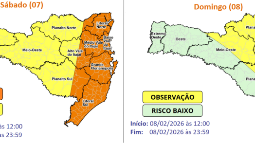 Previsão de temporais com chuva intensa e persistente para o sábado (07) e domingo (08)