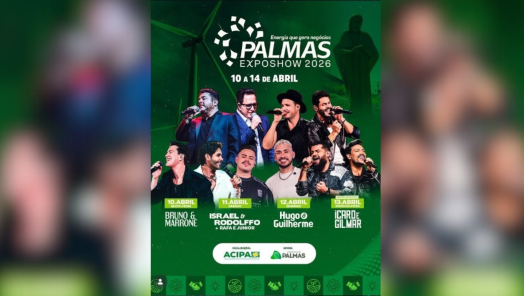 Palmas ExpoShow 2026 terá shows nacionais e programação de quatro dias