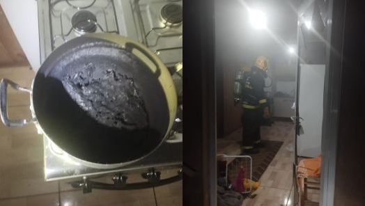 Panela esquecida no fogão gera princípio de incêndio e mobiliza Bombeiros em município do Oeste