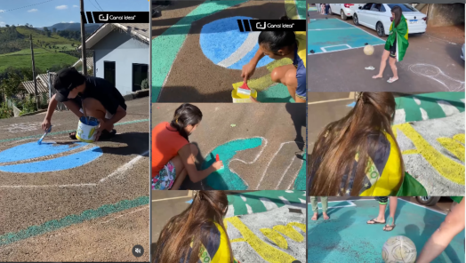 VÍDEO: vizinhos se reúnem e pintam rua para torcer pelo Brasil na Copa do Mundo 2026