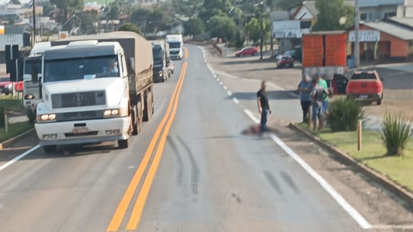 Criança morre atropelada por caminhão na SC-480, em Bom Jesus