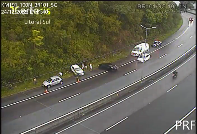 PRFs e pedestres são atropelados durante atendimento de ocorrência na BR-101