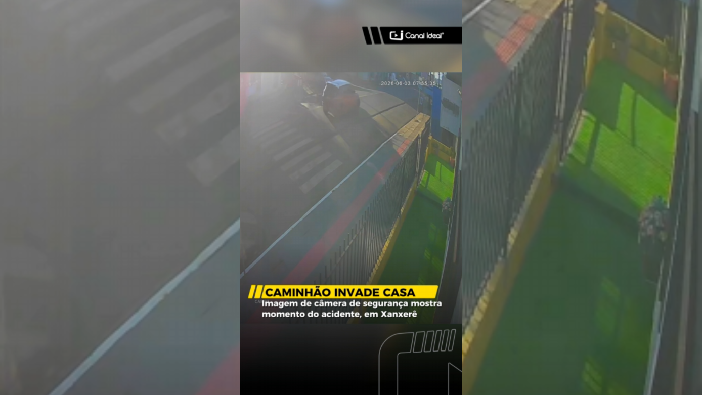 VÍDEO: Imagem de uma câmera de segurança registra momento do acidente envolvendo um caminhão caçamba em Xanxerê