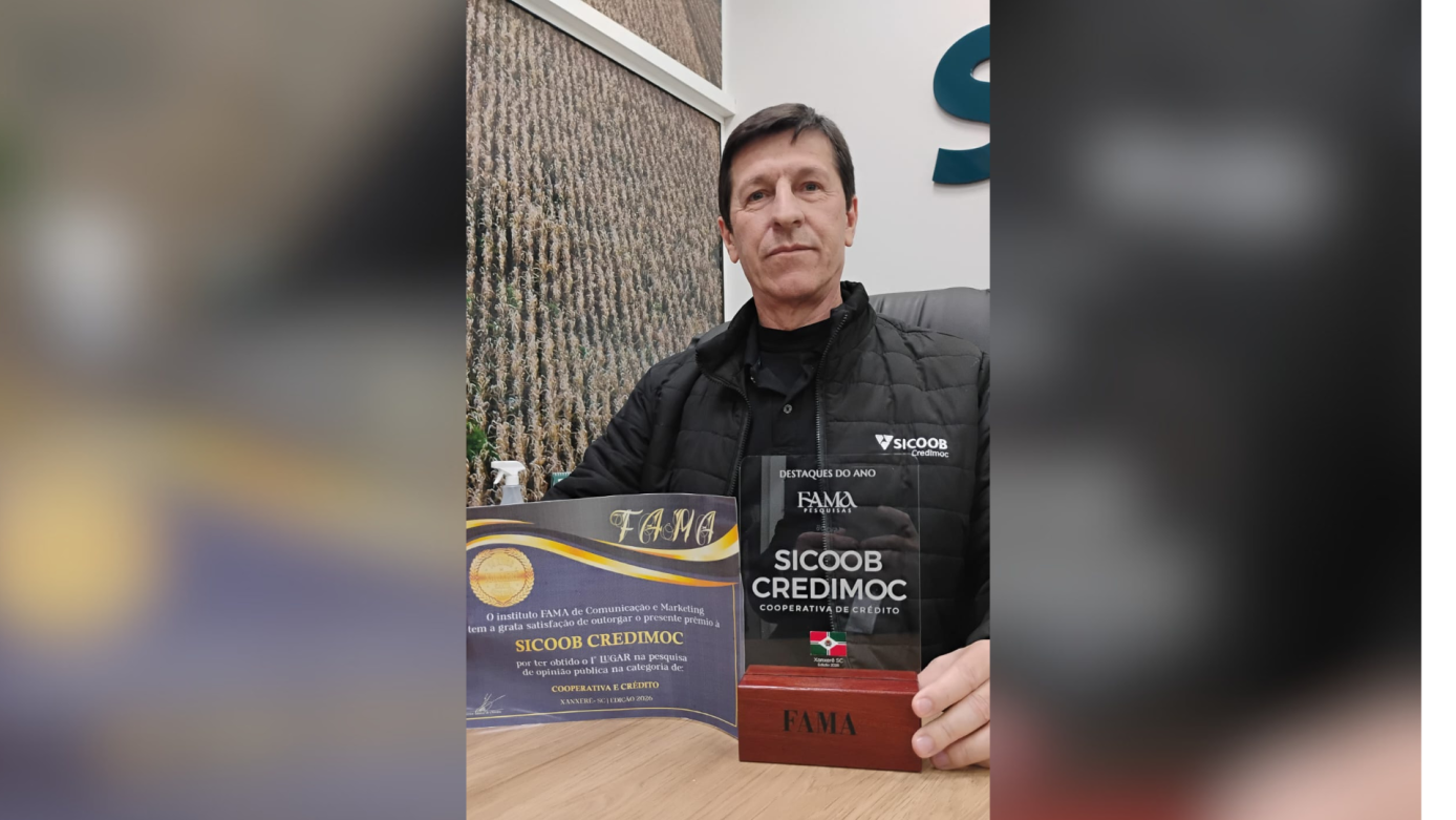 Sicoob Credimoc conquista 1º lugar em pesquisa de opinião pública em Xanxerê
