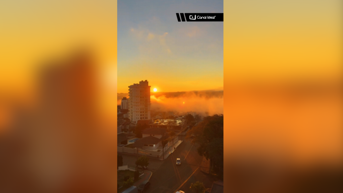 VÍDEO: amanhecer desta terça-feira (7) foi marcado por neblina em Xanxerê