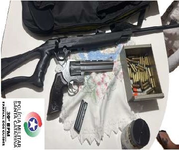 Homem é preso por ameaça e agressão contra a esposa e armas são apreendidas em Faxinal dos Guedes