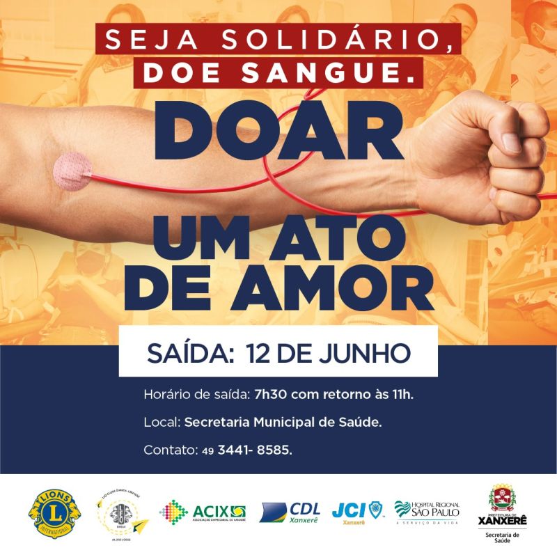 Secretaria de Saúde de Xanxerê organiza nova ação de doação de sangue
