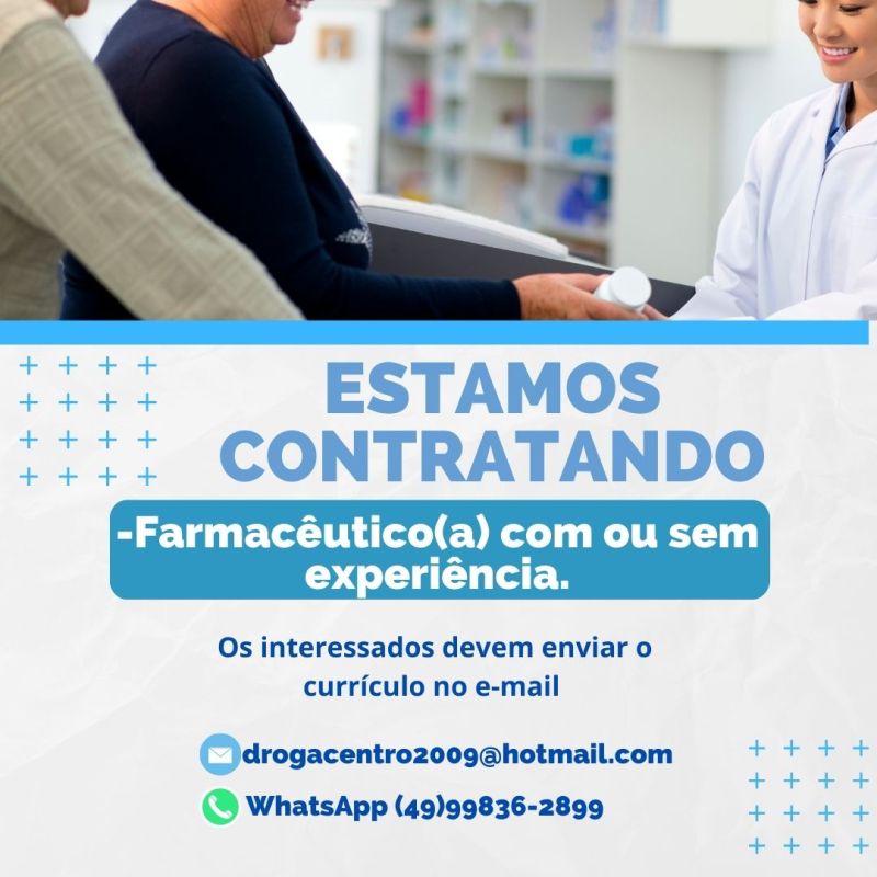 Droga Centro de Xanxerê está com vagas de emprego disponíveis