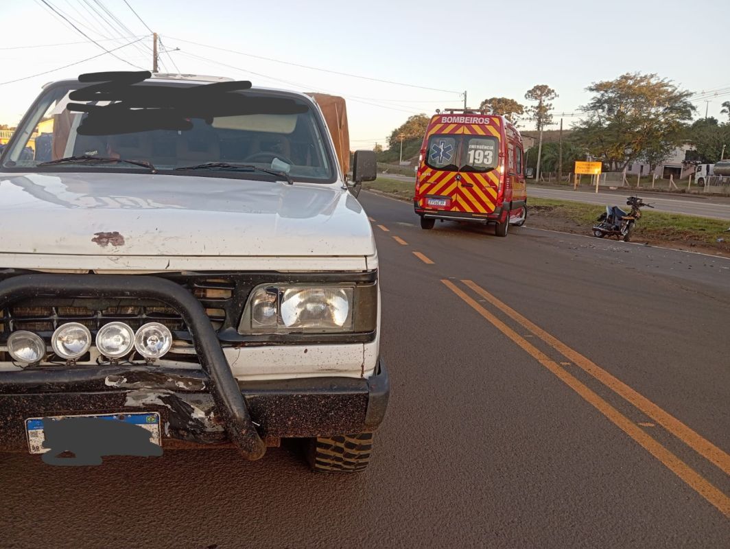 Motociclista fica ferido em colisão frontal na BR-163, em São José do Cedro
