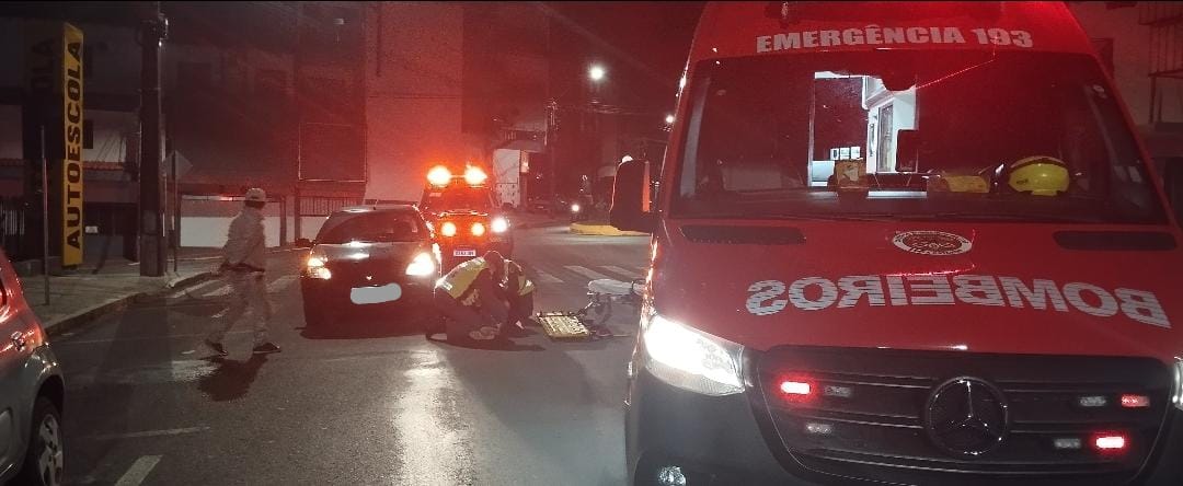 Mulher fica ferida após ser atropelada no Centro de Xanxerê