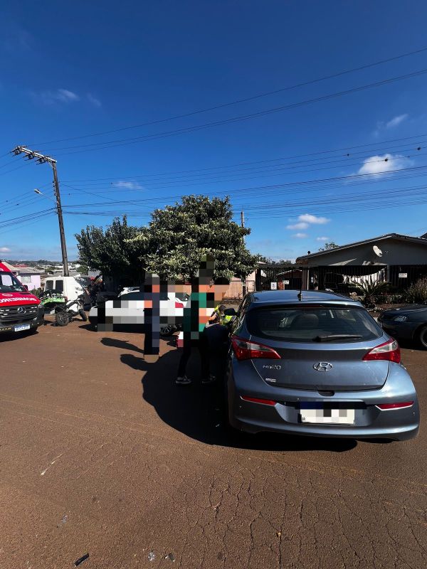 Motociclista fica ferido em colisão com carro em Xanxerê