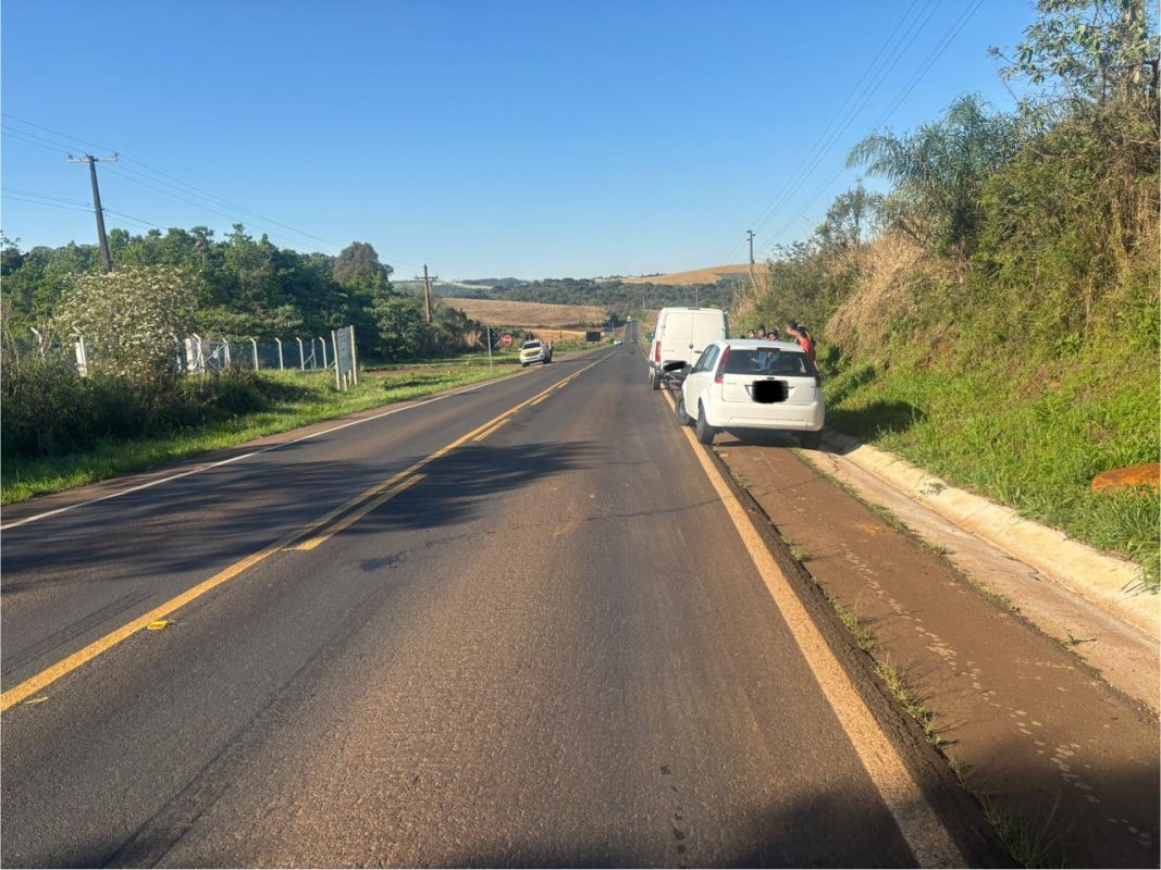 Colisão entre veículos com danos materiais é registrada na SC-480, em Xanxerê