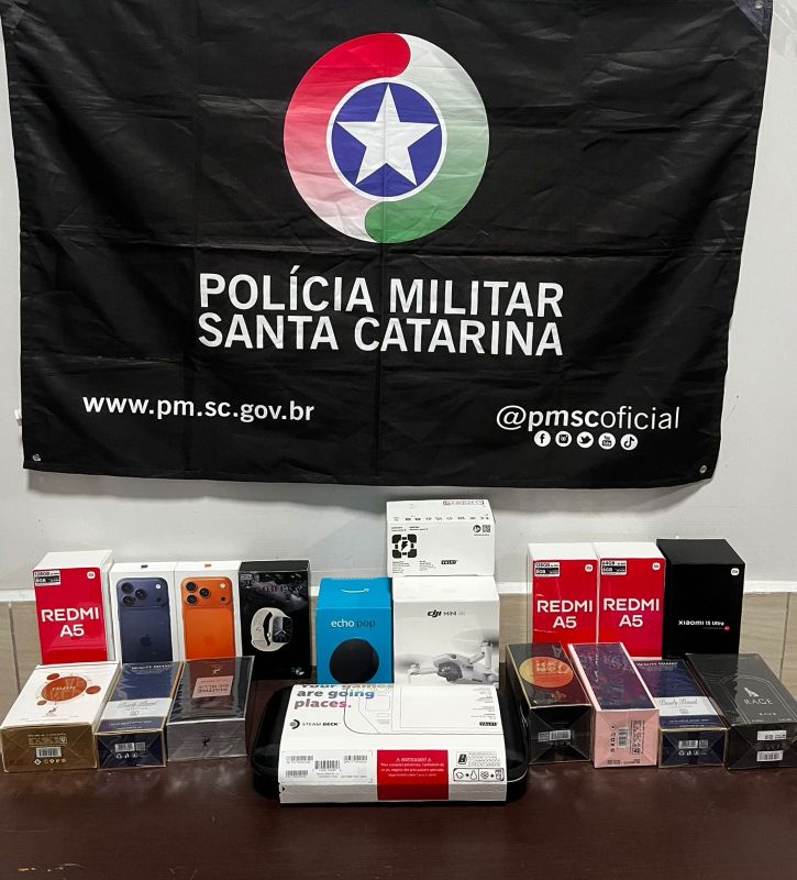 Polícia Militar Rodoviária apreende R$ 31,5 mil em produtos de descaminho na SC-157, no Oeste 