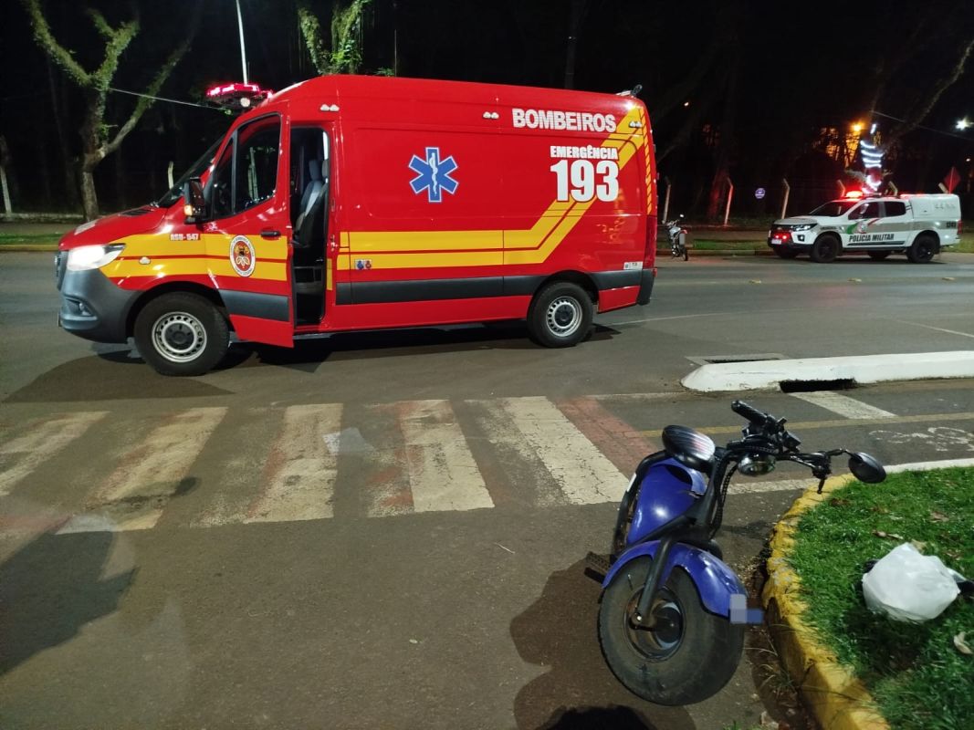 Colisão entre motocicleta e scooter elétrica deixa um ferido em Maravilha