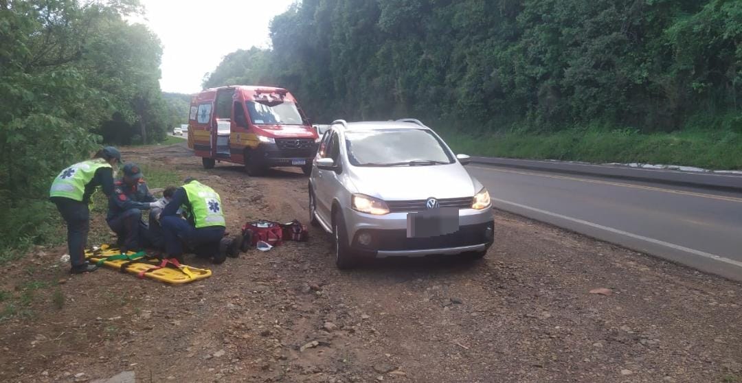 Motociclista fica ferido após cair em pista com óleo em Xanxerê