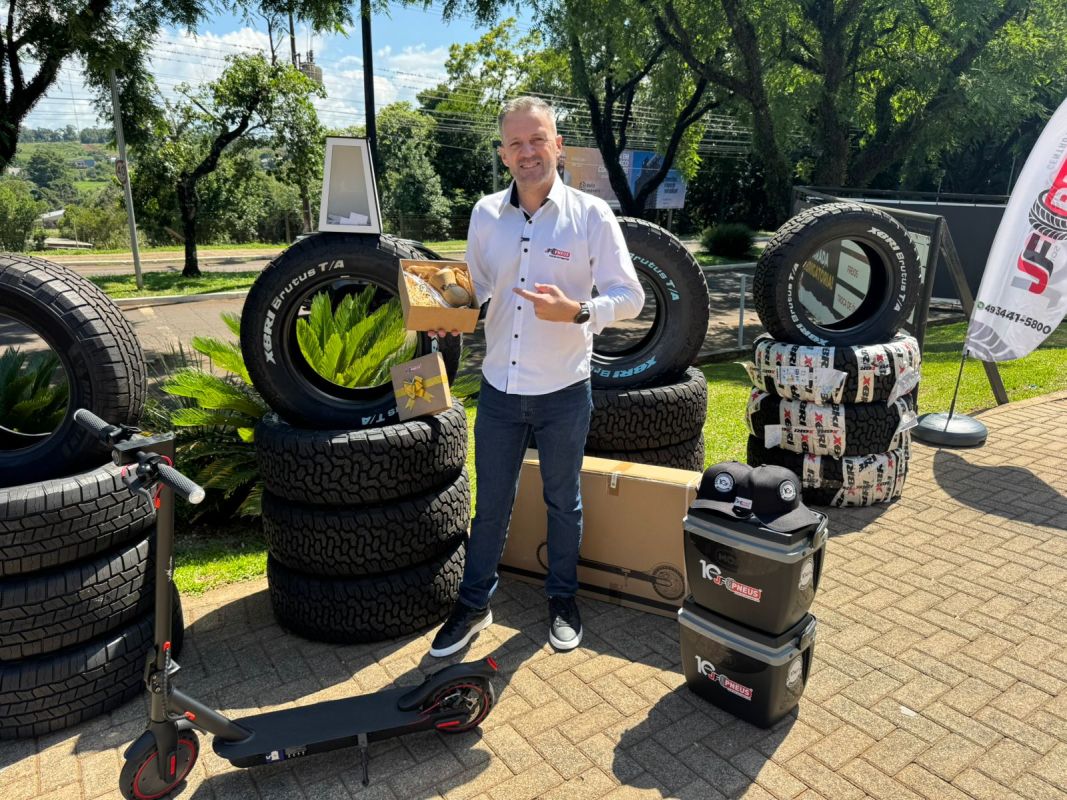VÍDEO: Promoção de 10 anos da JF Pneus pode te dar um patinete elétrico