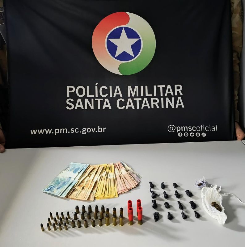 Homem e mulher são presos por tráfico de drogas, ameaças e posse irregular de munição em Xanxerê