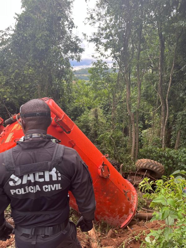 Idoso morre em acidente com trator na zona rural de Chapecó