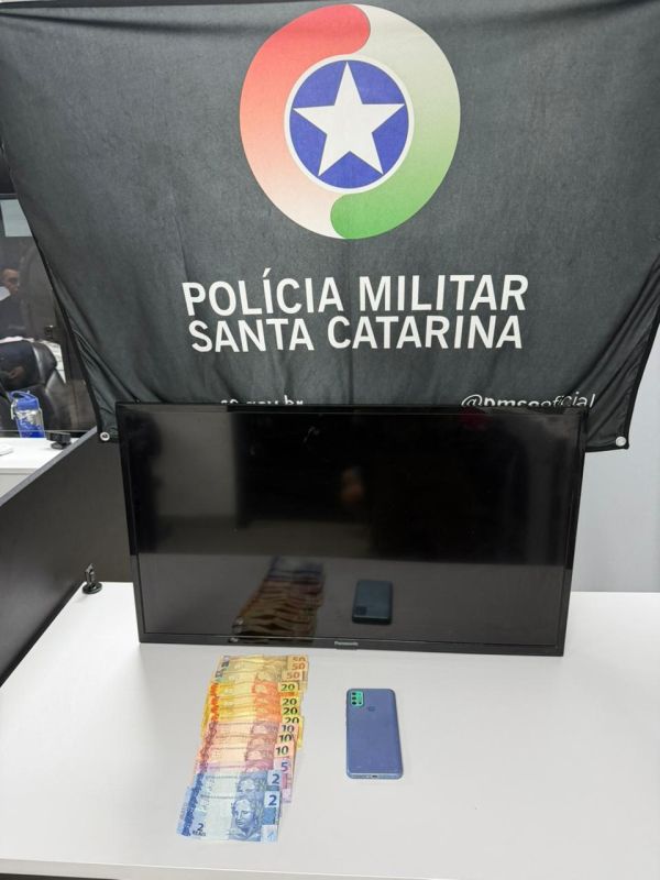 Polícia Militar recupera televisão furtada e prende homem por receptação em Xanxerê