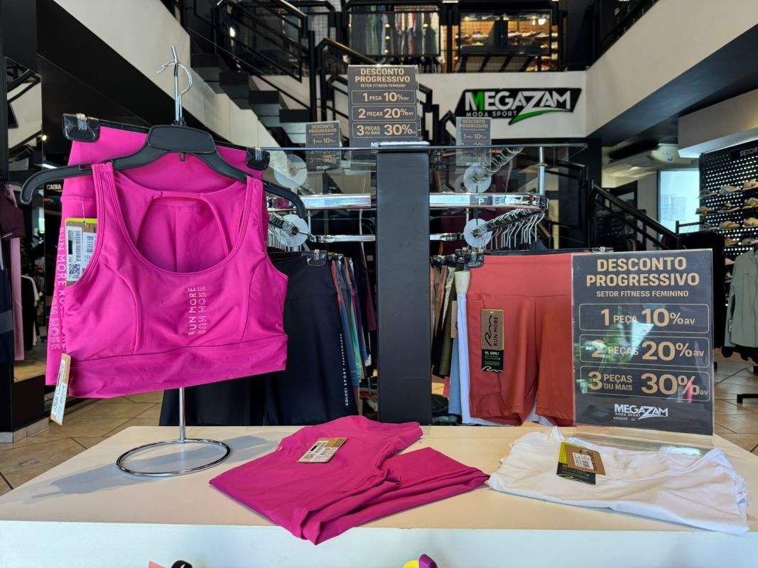 VÍDEO: a Megazan Moda Sport está com desconto progressivo na linha fitness feminina