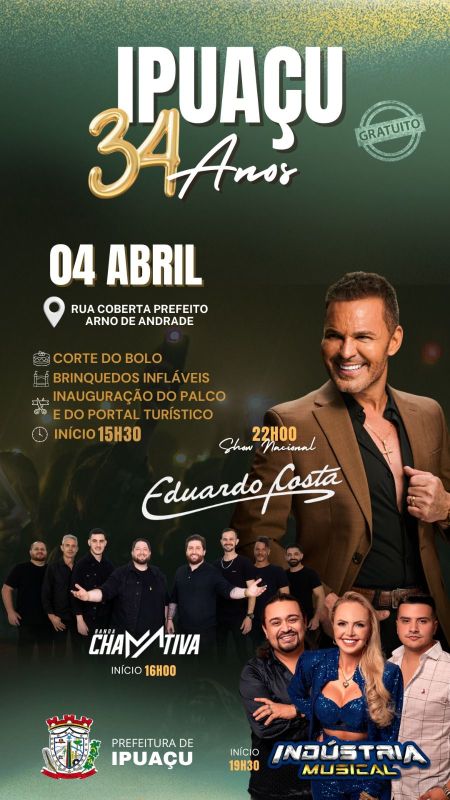 VÍDEO: O município de Ipuaçu celebra seus 34 anos de emancipação político-administrativa com uma grande festa