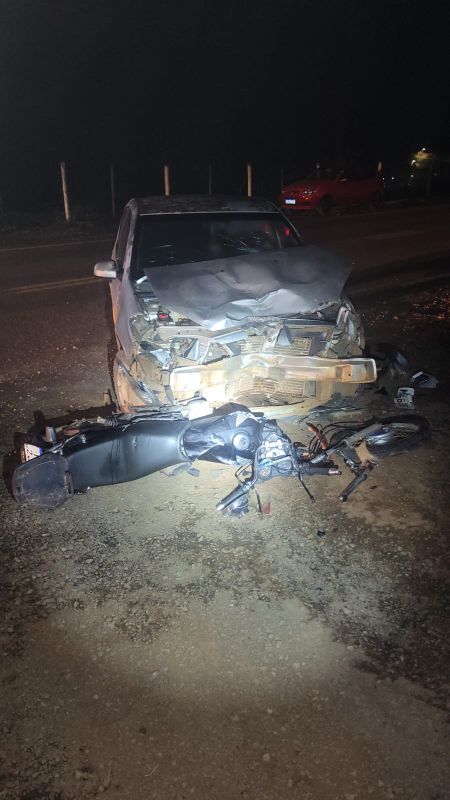 VÍDEO: Colisão frontal deixa motociclista ferido na rodovia de acesso a Marema