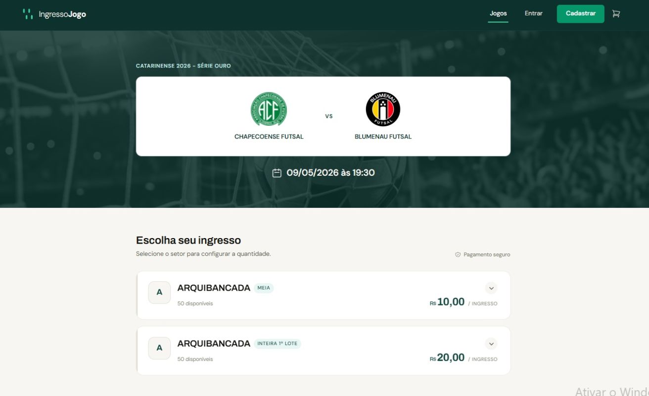 Chape Futsal lança venda online de ingressos e projeta recorde de público contra Blumenau