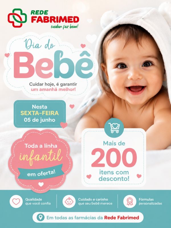 Nesta sexta-feira (05) tem um verdadeiro golaço de ofertas no Dia do Bebê da Rede Fabrimed! 