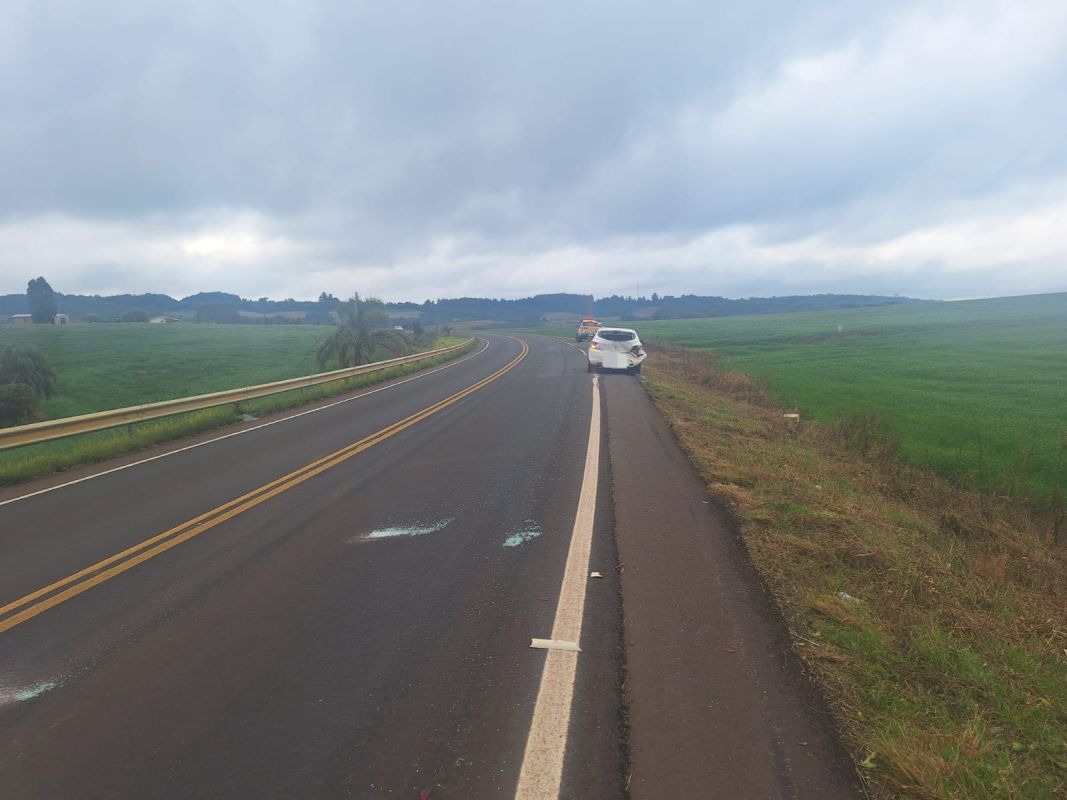 Colisão traseira é registrada na SC-155 em Abelardo Luz