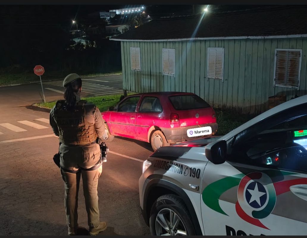 Veículo furtado em Xaxim é recuperado pela Polícia Militar em Marema