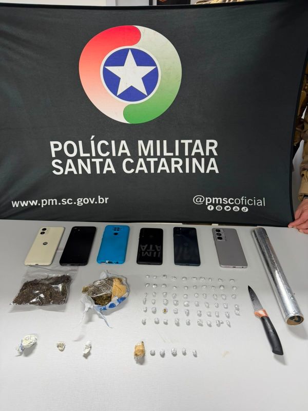 Quatro pessoas são presas por tráfico de drogas em operação da Polícia Militar em Xanxerê