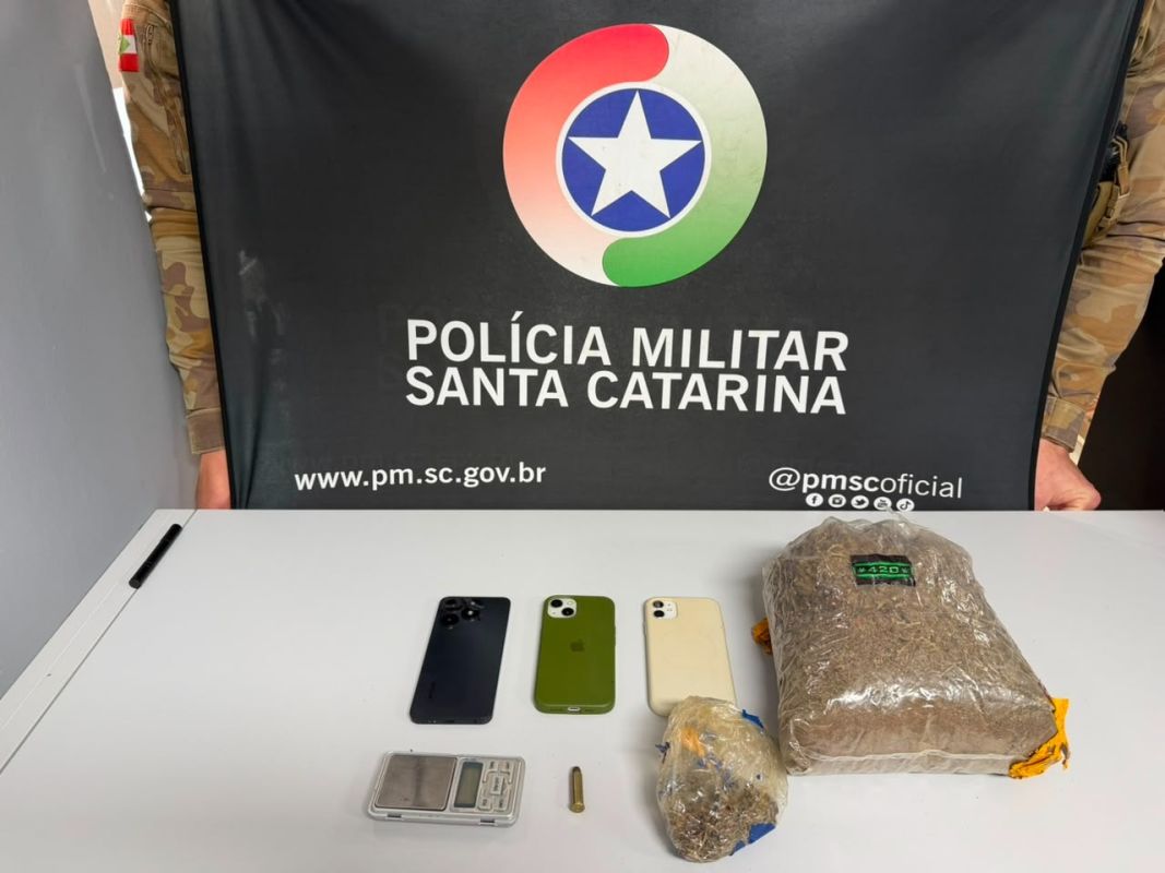 Três homens são presos por tráfico de drogas e posse de munição em Xanxerê