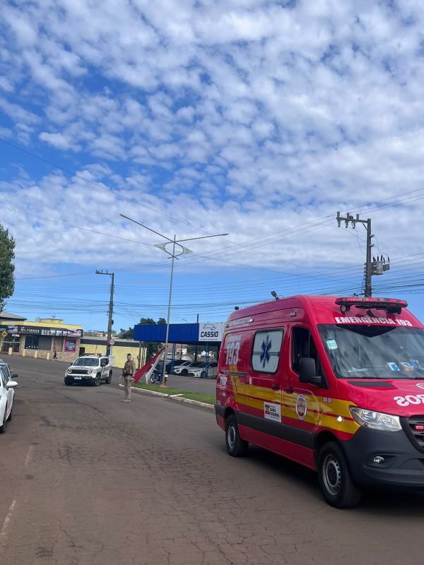 Motociclista fica ferido após sofrer queda em Cunha Porã