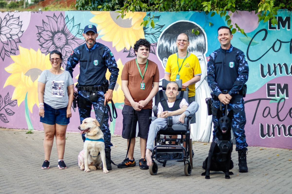 Cinoterapia da Guarda Municipal de Chapecó transforma vidas por meio da interação entre cães e pessoas