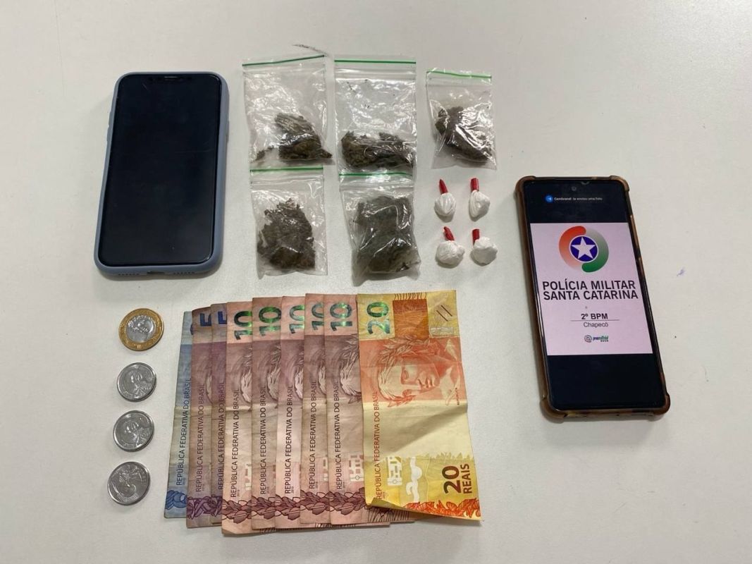 Adolescente é apreendido com maconha e cocaína durante abordagem em Chapecó