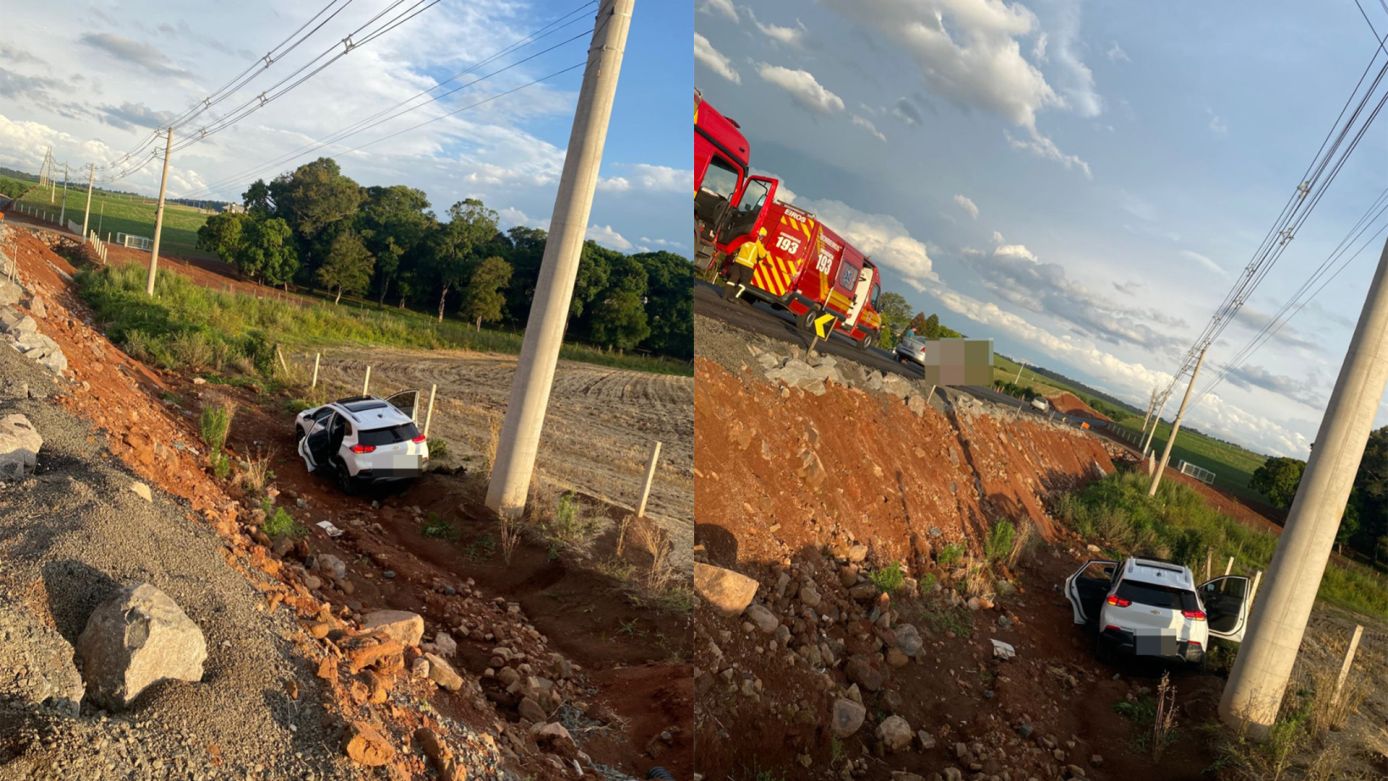 Três pessoas são encaminhadas para atendimento médico após saída de pista no interior de Abelardo Luz 