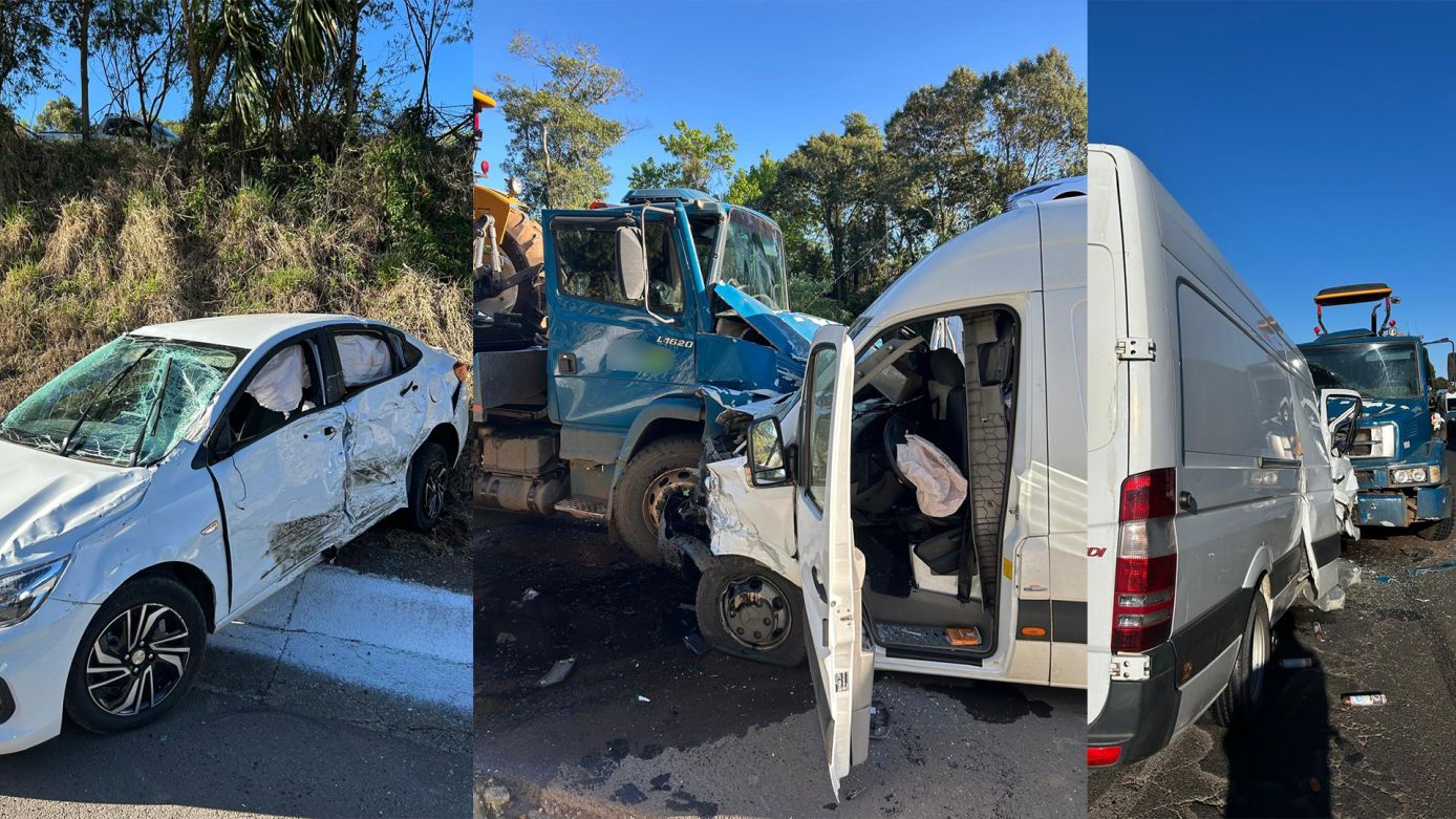 Acidente na BR-282 envolve três veículos em Faxinal dos Guedes