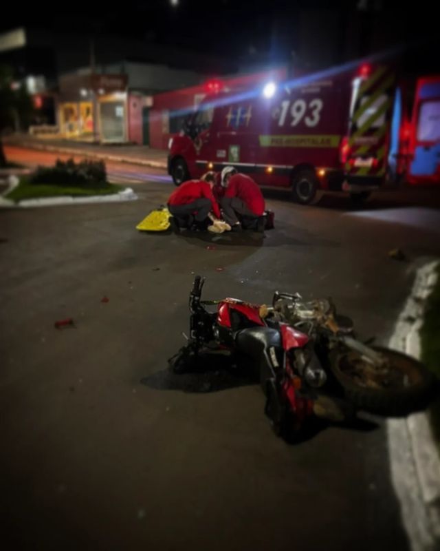 Motociclista fica ferido em acidente registrado no Centro de município do Oeste 