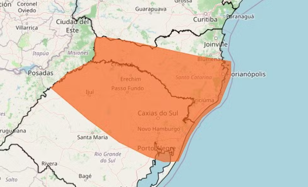 Santa Catarina tem alerta para temporais e possibilidade de tempestades severas nesta quinta-feira