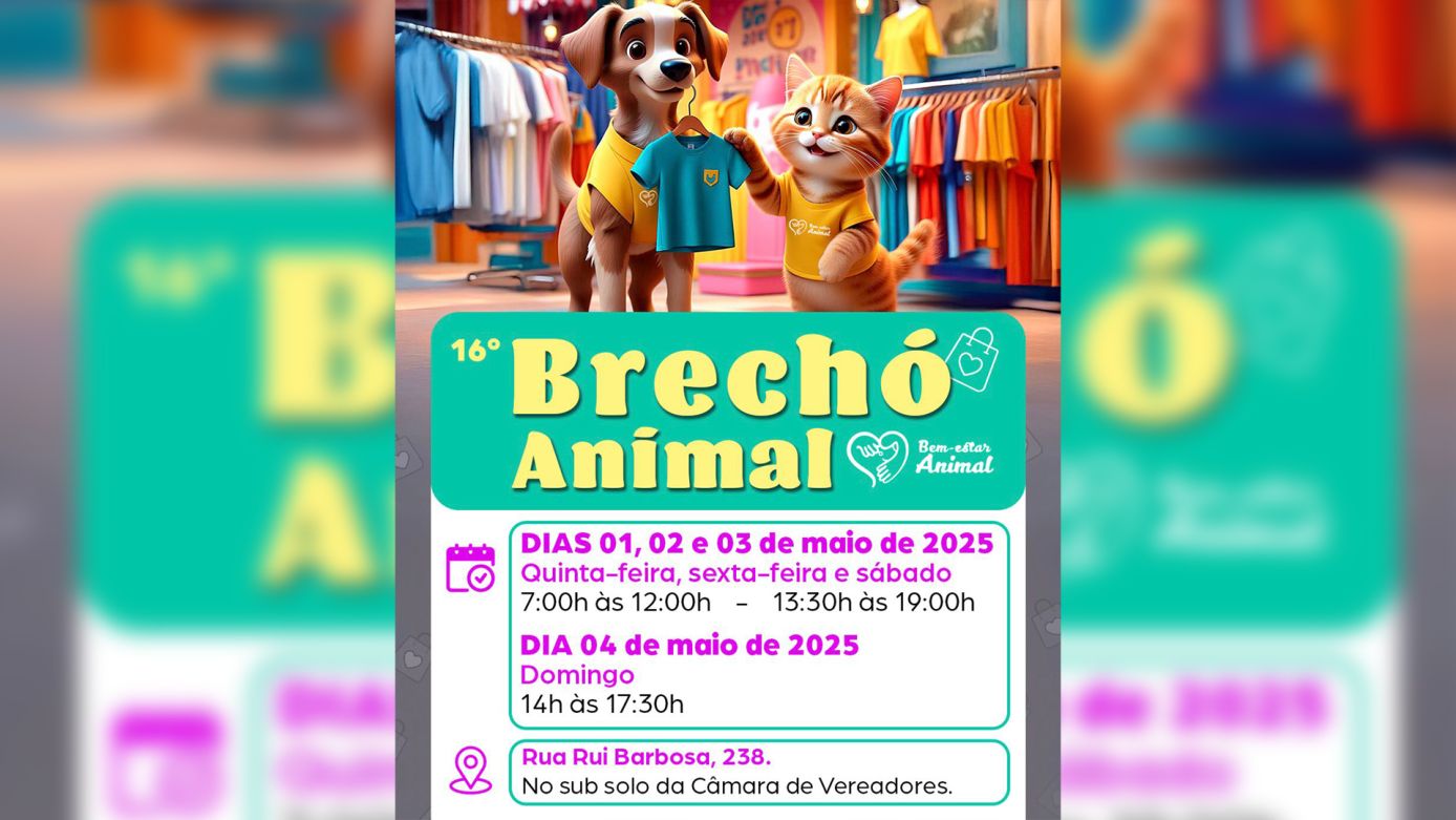 16ª edição do Brechó Animal inicia nesta quinta-feira (01), em Xanxerê