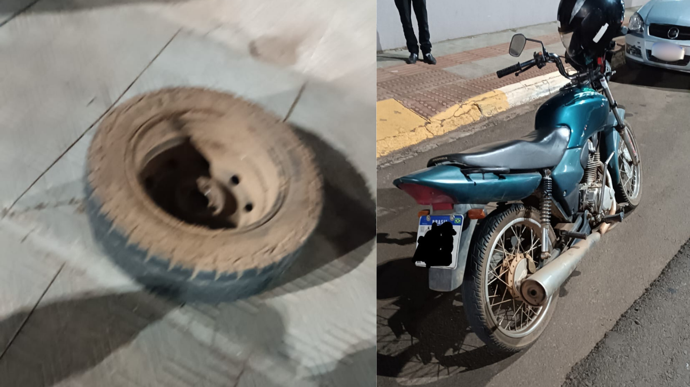 Motociclista fica ferido após pneu se soltar de reboque e atingir moto em município do Oeste