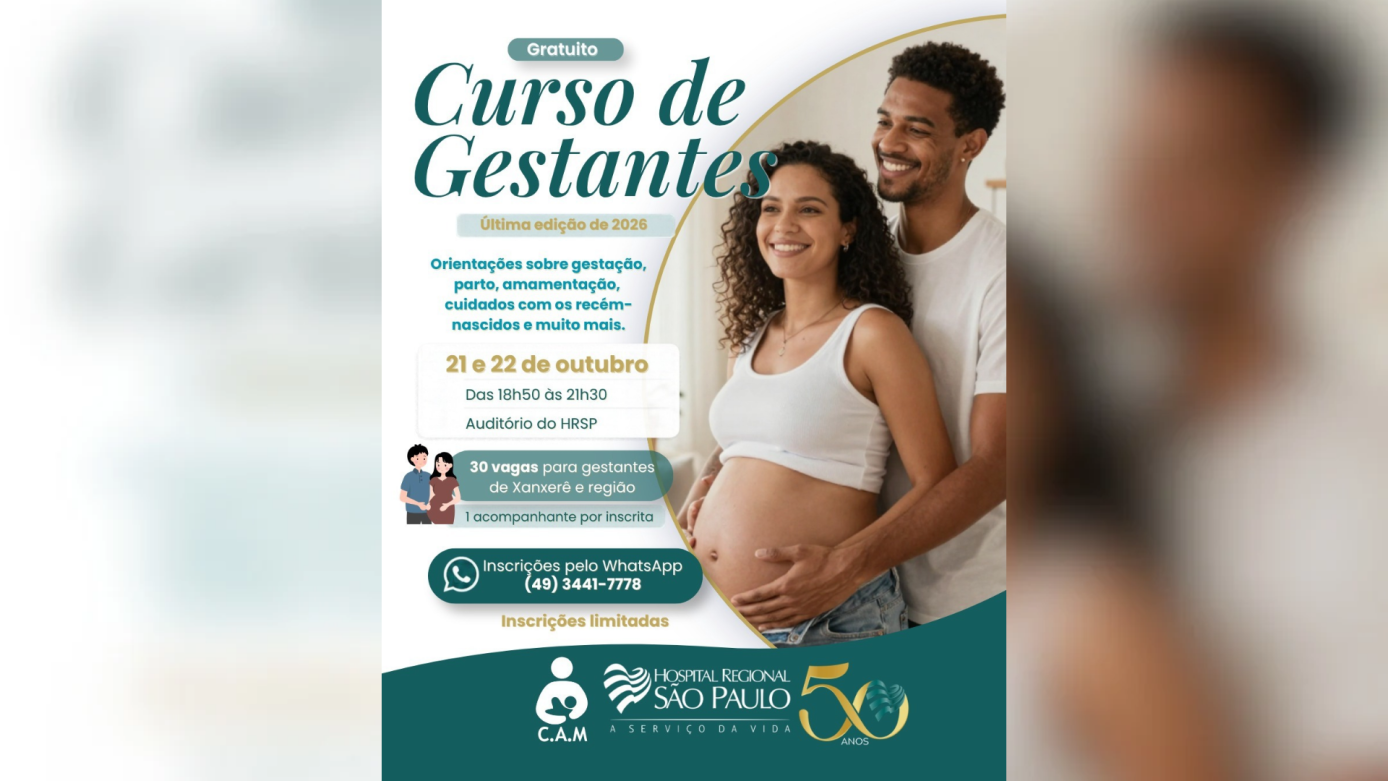 HRSP abre inscrições para último Curso de Gestantes de 2026