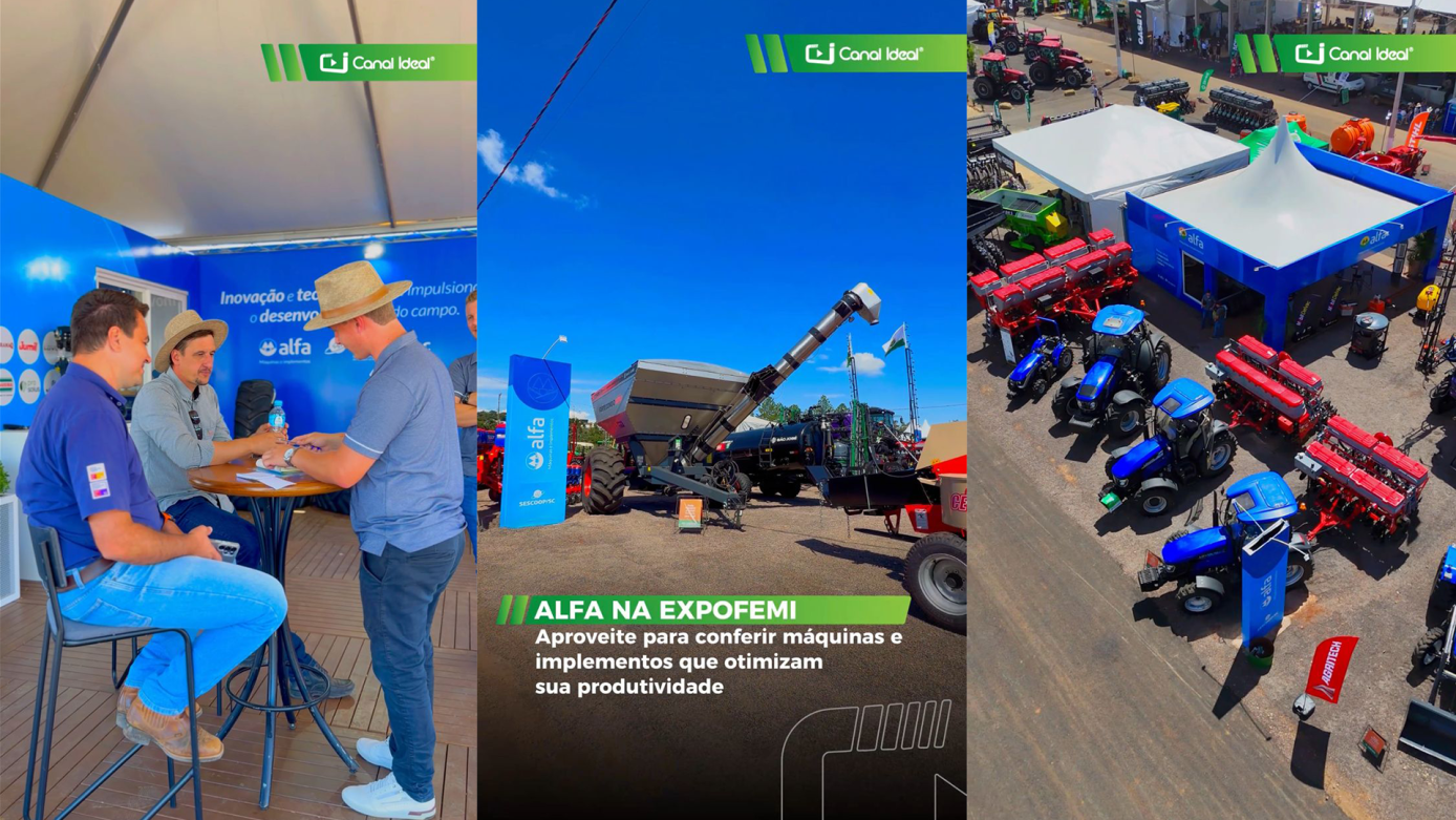 VÍDEO: Cooperalfa apresenta estande especial de máquinas e implementos na ExpoFemi 