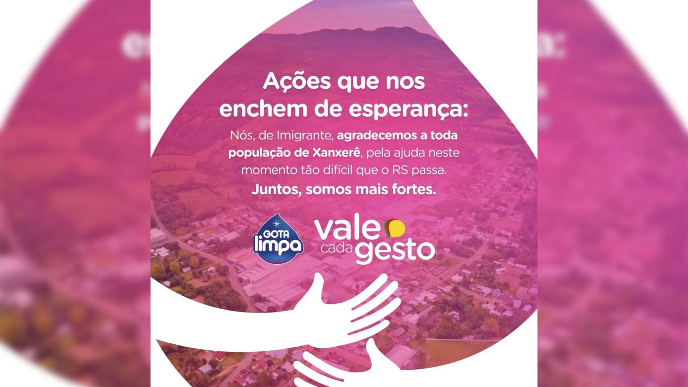Empresa de Imigrante/RS emite nota de agradecimento para Xanxerê após município auxiliar na reconstrução do município 