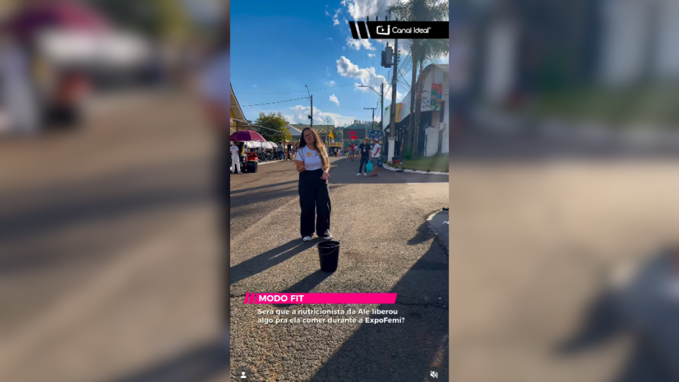 VÍDEO: será que a nutri Lilian Mosena liberou a Ale para comer alguma coisa durante a ExpoFemi 