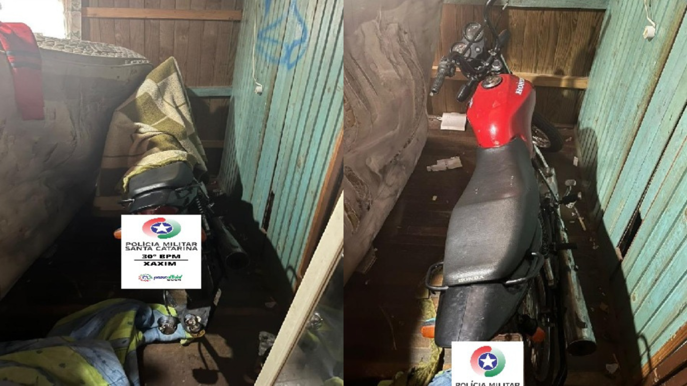 Homem é preso por receptação ao esconder moto furtada dentro de casa em Xaxim